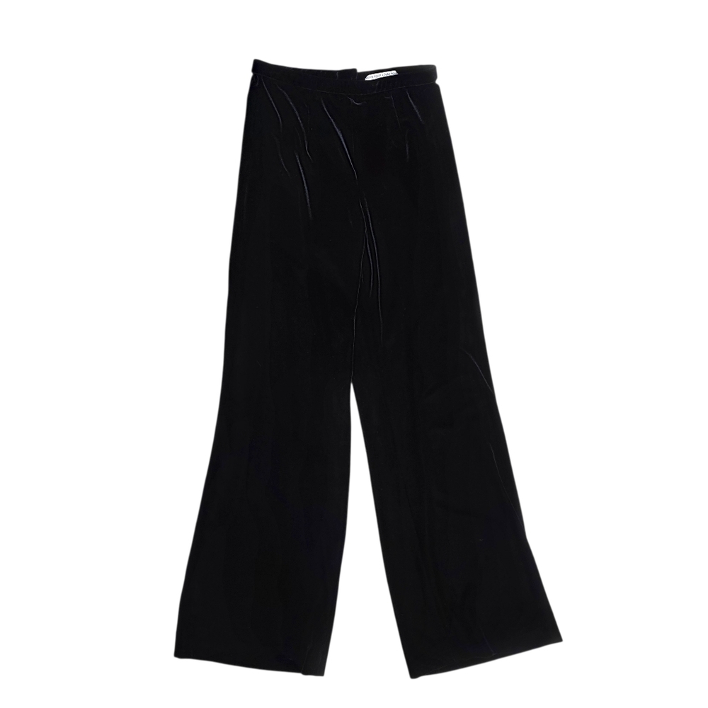 Chetta B Black Velvet Wide-Leg Pants Women's Size 4